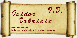 Isidor Dobričić vizit kartica